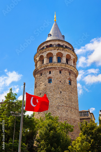 Photography Galata tower at Istanbul Turkey