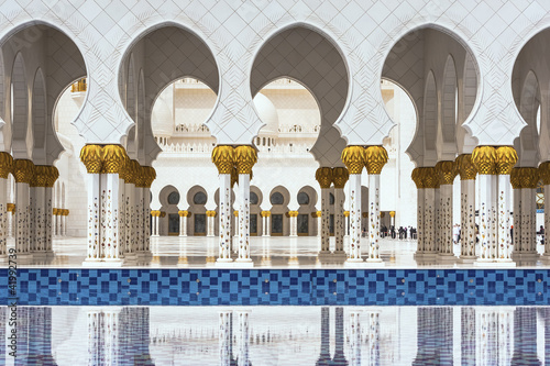 marble columns of the great mosque in Abu Dhabi