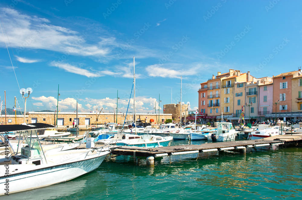 harbor view of Saint-Tropez, french riviera Stock Photo | Adobe Stock