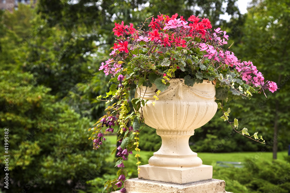 Pedestal Garden Planters Stock Photo Adobe Stock