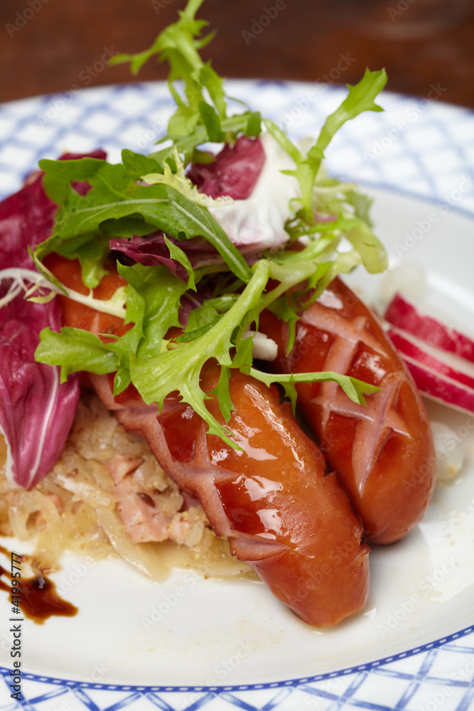 sausages with cabbage sausages with cabbage