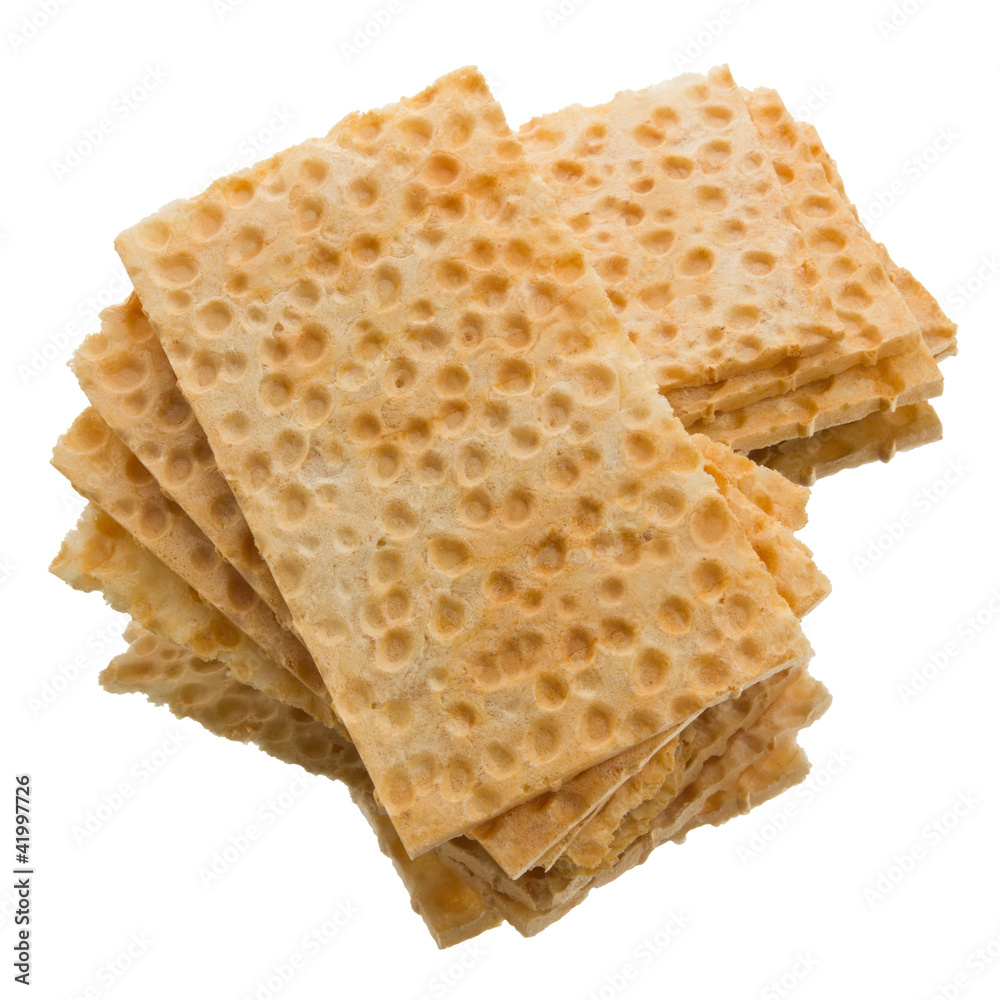 Crackers on a white background Crackers on a white background