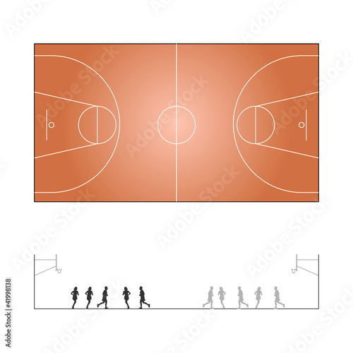 Basketballfeld mit Ansicht