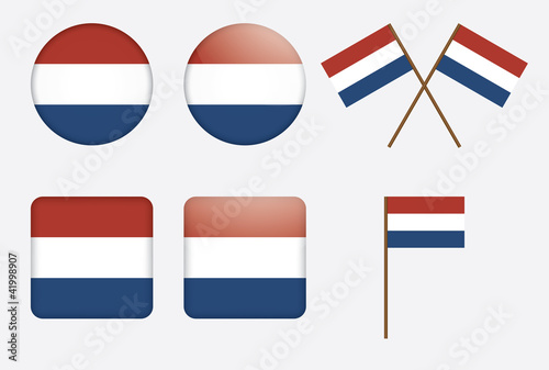 badges with flag of the Kingdom of the Netherlands