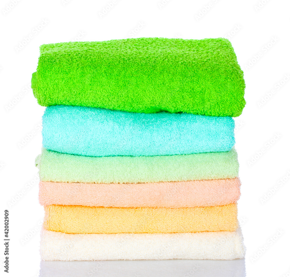bright towels isolated on white bright towels isolated on white