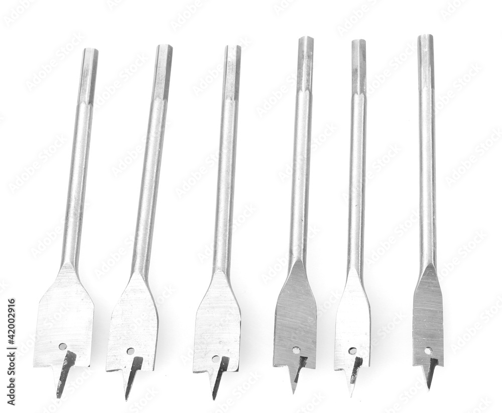 drill bits for wood isolated on white drill bits for wood isolated on white