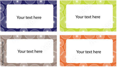 Modern colourful set of frames for custom business cards