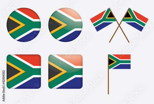 set of badges with South Africa flag vector illustration