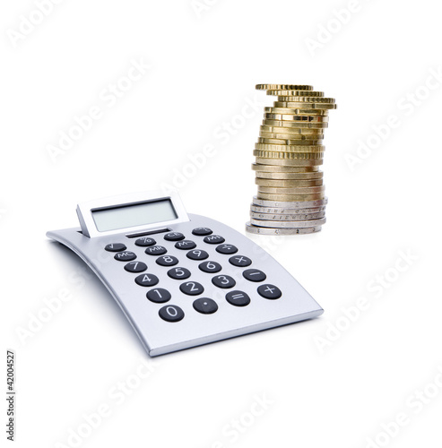 Taschenrechner mit Münzen