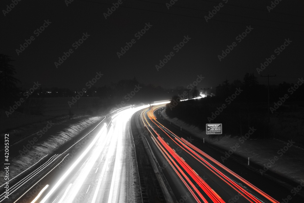 Autobahn Lichtmalerei