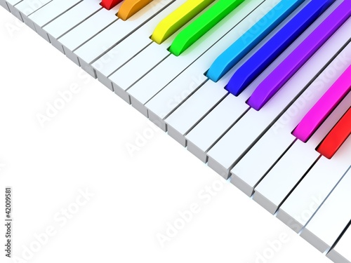 Rainbow piano keys