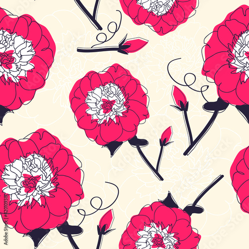 Seamless pattern with flowers