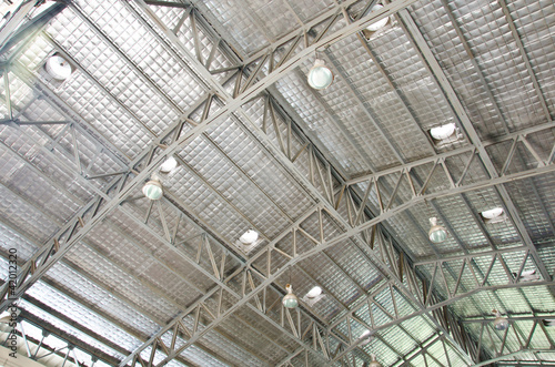 Steel roof structure.