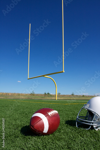 American Football with goal posts