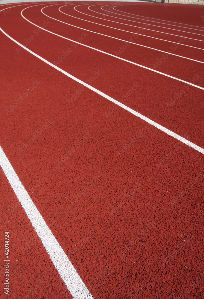 Lanes of a Red Running Track