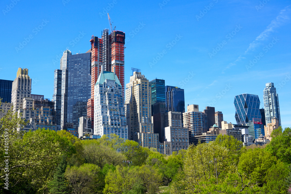 Obraz premium Central Park z panoramą Manhattanu w Nowym Jorku
