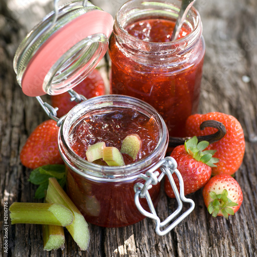 Strawberry jam with rhubarb