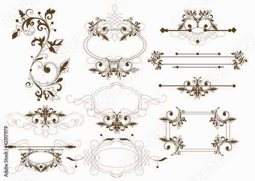 Calligraphic vintage vector elements