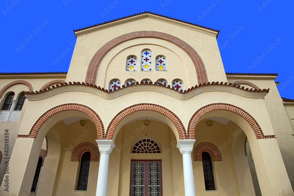 grèce; ioniennes, kefalonia : monastère Aghios Gerasimou