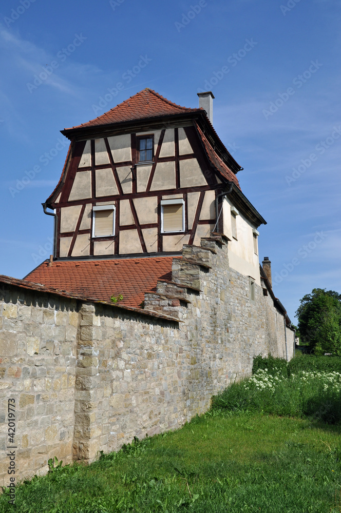 Fototapeta premium Stadtmauer in Iphofen