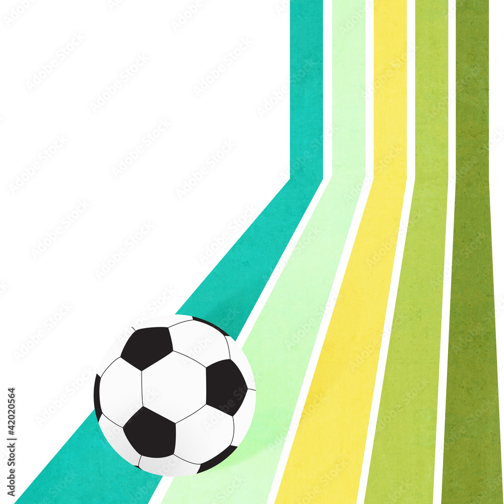 Obraz premium Football soccer on colorful line background