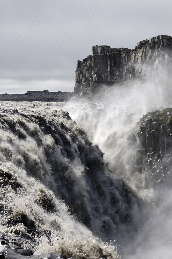 Dettifoss waterfall most powerful in Europe.