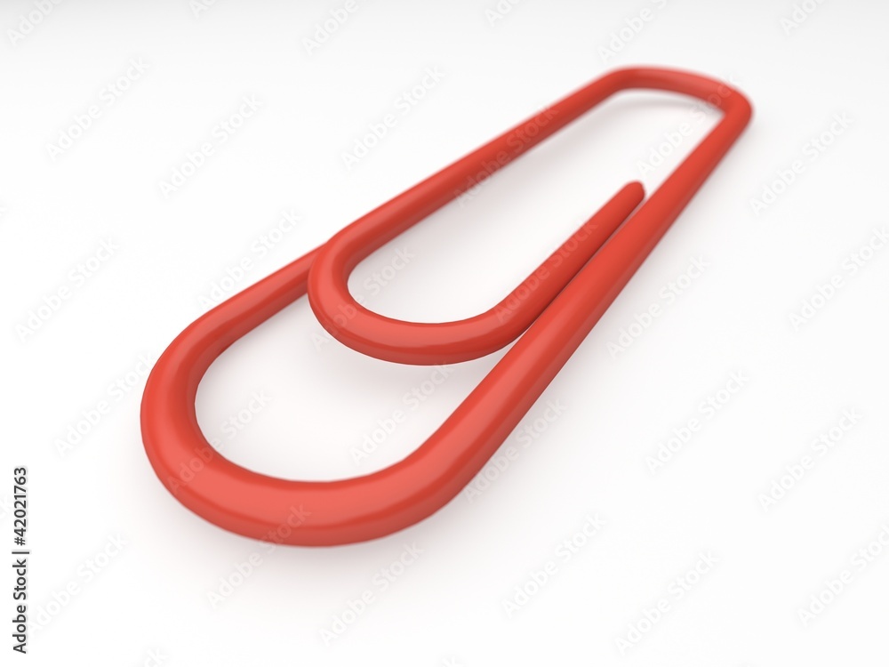 close up render of a red paper clip with depth of field close up render of a red paper clip with depth of field