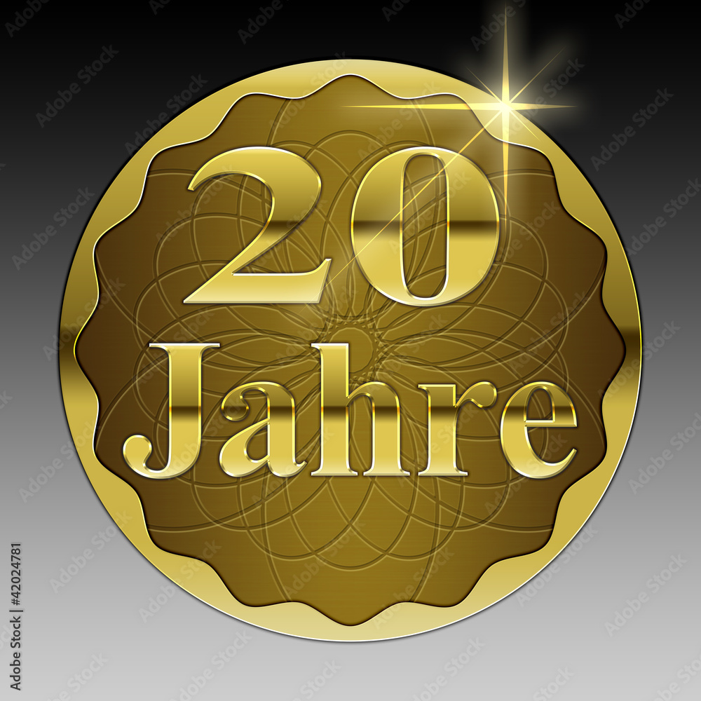 20 jähriges Jubiläum StockIllustration Adobe Stock