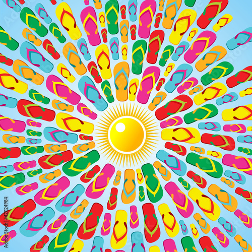Multicolor Flip flops summer splash