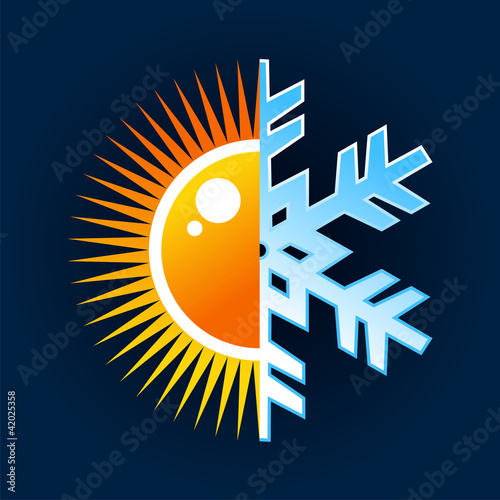 Hot and cold temperature symbol