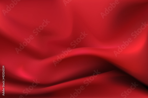 Red silk drape