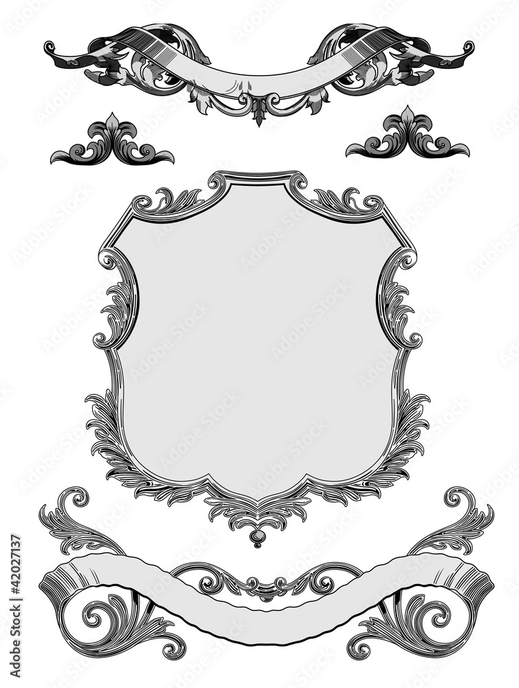 baroque frames and decorative elements