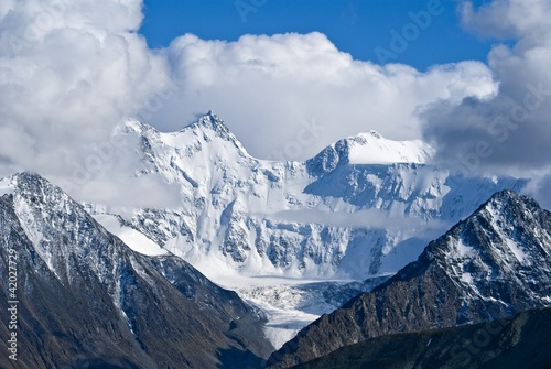 mountain ridge in a clouds