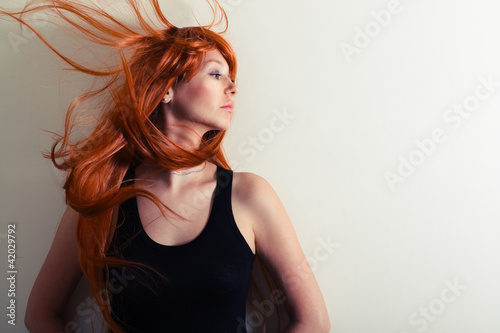 beautiful woman with magnificent red hair