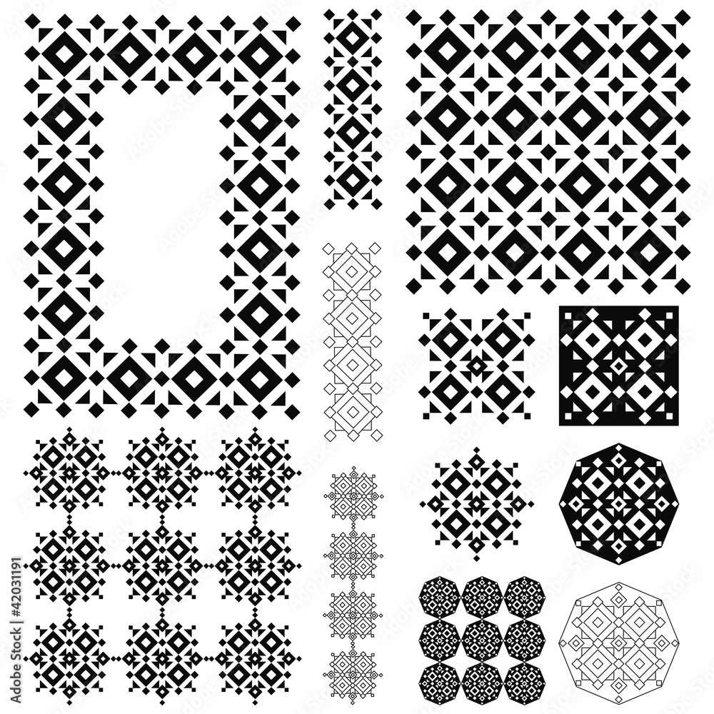 vector set of graphic elements and geometric shapes