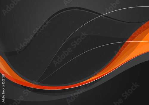 Dark Black wavelike background Kubby Orange 2