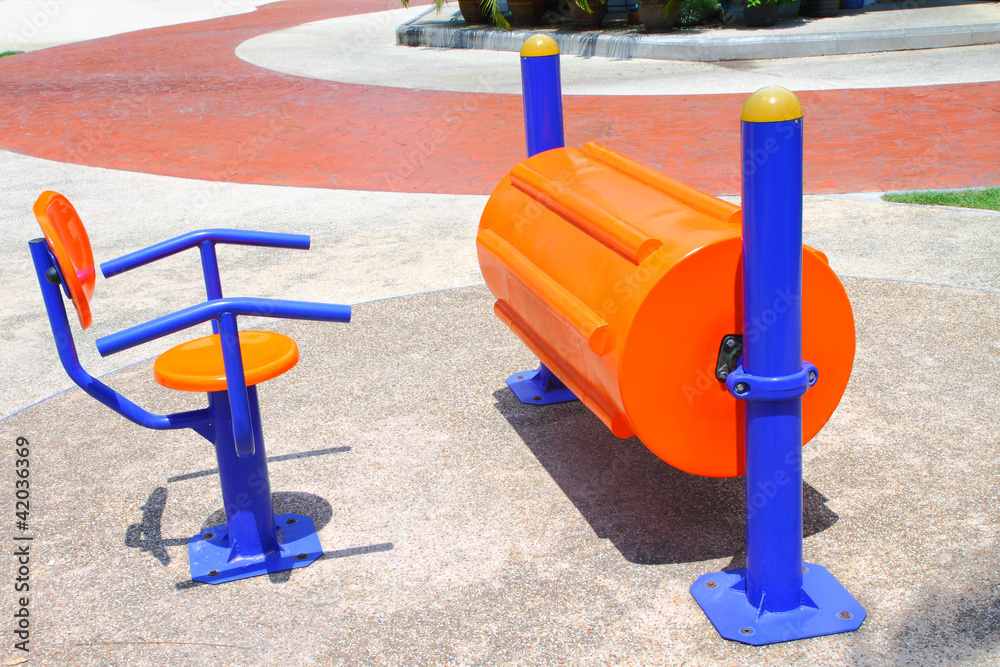 Exercise equipment in public park Exercise equipment in public park