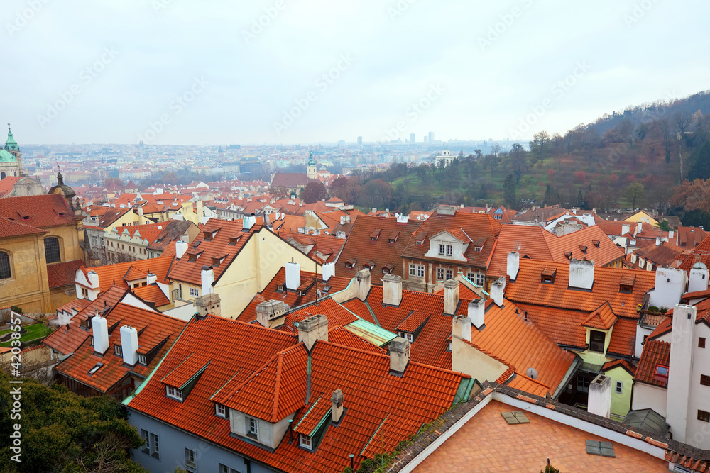 Top view of  Prague