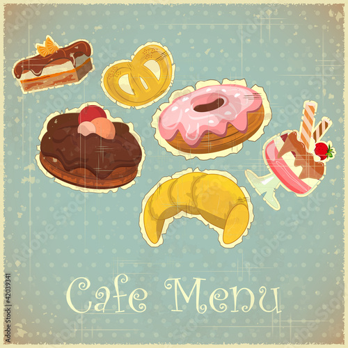 Vintage Cover Cafe or confectionery  Menu