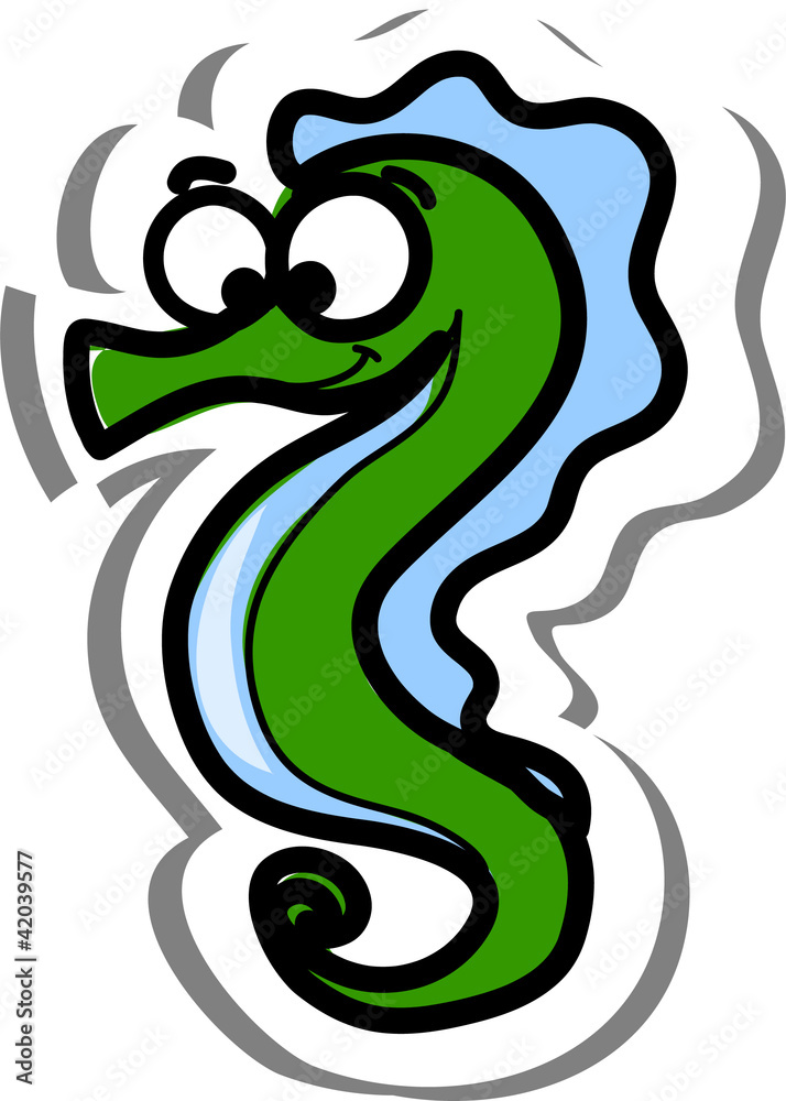 Fototapeta premium Мультфильм рыбы, морской конек