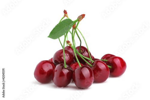 Fresh cherry on a white background