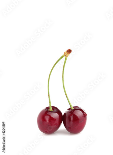 Fresh cherry on a white background