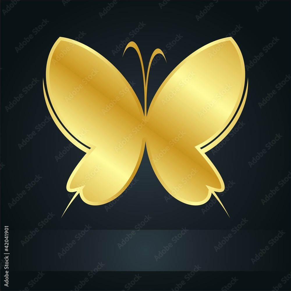 butterfly gold Stock Vector | Adobe Stock