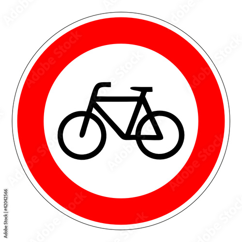 Verbot für Radfahrer – RGB-Rot