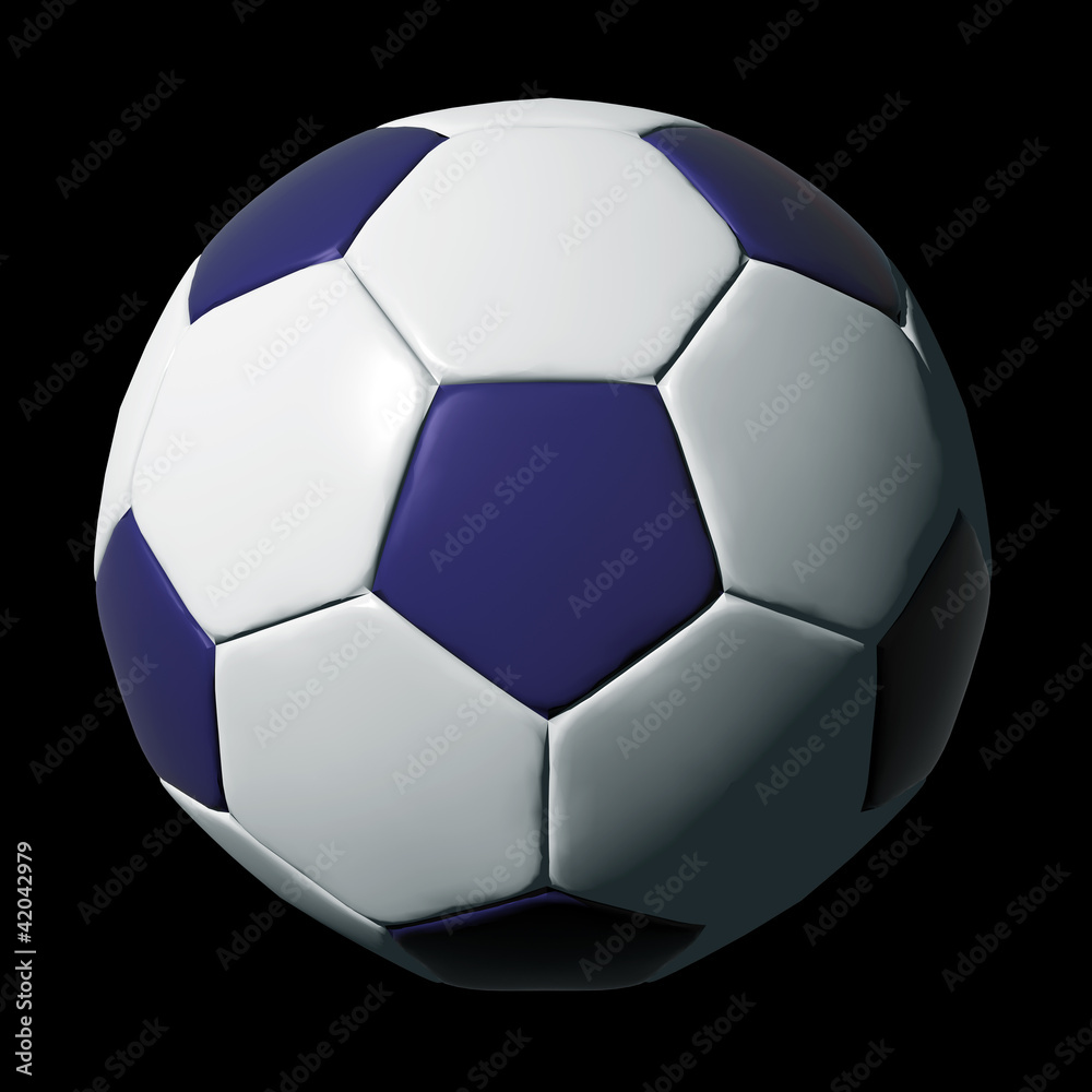 Blue leather soccer ball isolated on black Blue leather soccer ball isolated on black