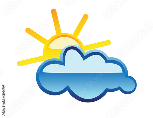 Weather glass button isolated on white