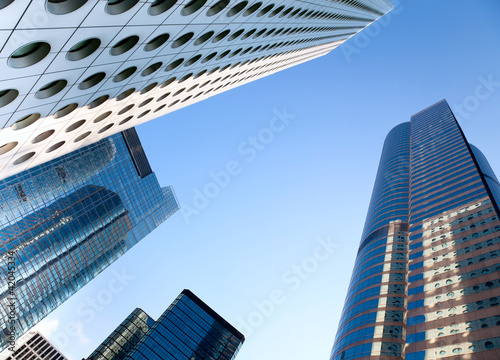 Office building on blue sky