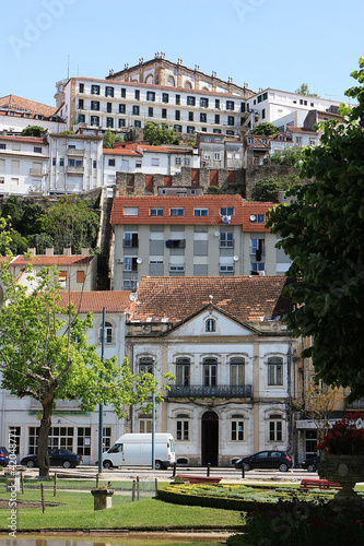 View of the  old houses in the town Coimbra. Portugal