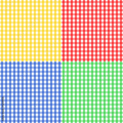 Seamless gingham pattern in four colors