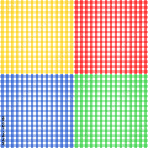 Seamless gingham pattern in four colors